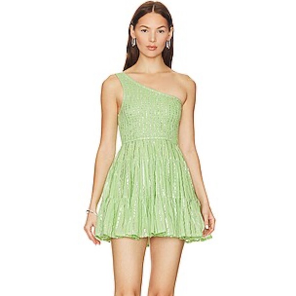 SUNDRESS Joe Mini Dress in Athene Lime - Picture 2 of 7